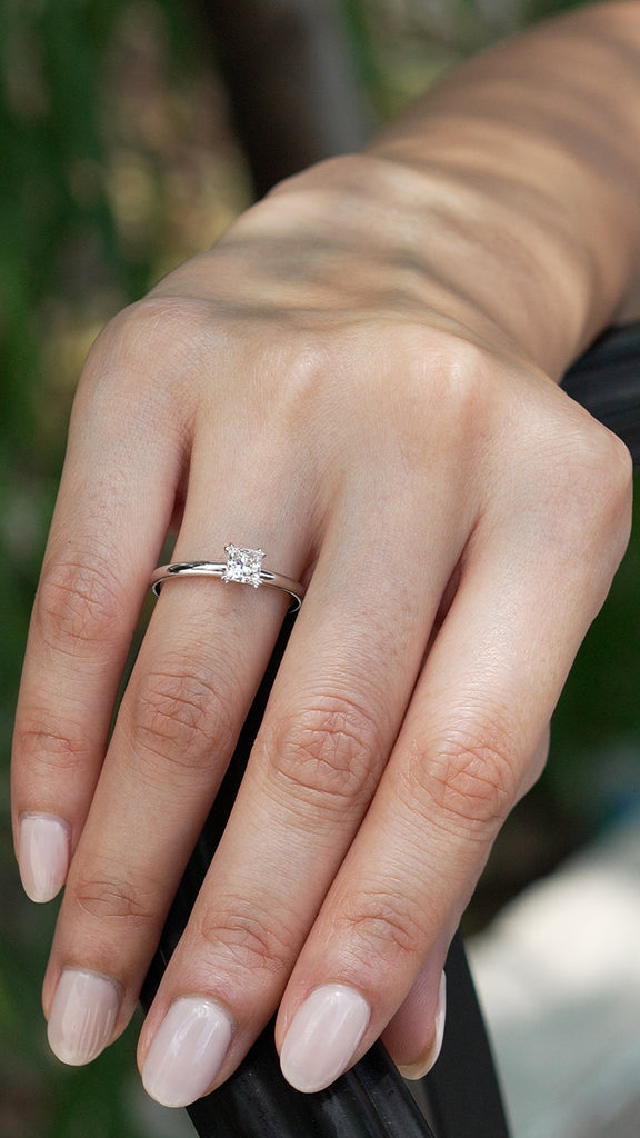 Judy Lab Grown Diamond Engagement Ring 18K White Gold