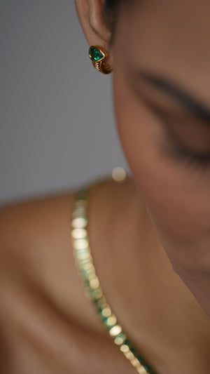 Jaia Earrings Emerald 18K Gold Plated