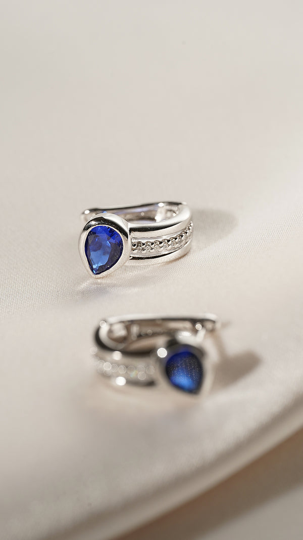 Jaia Sapphire Earrings Sterling Silver