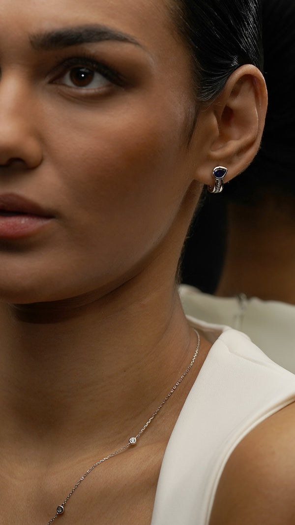 Jaia Sapphire Earrings Sterling Silver