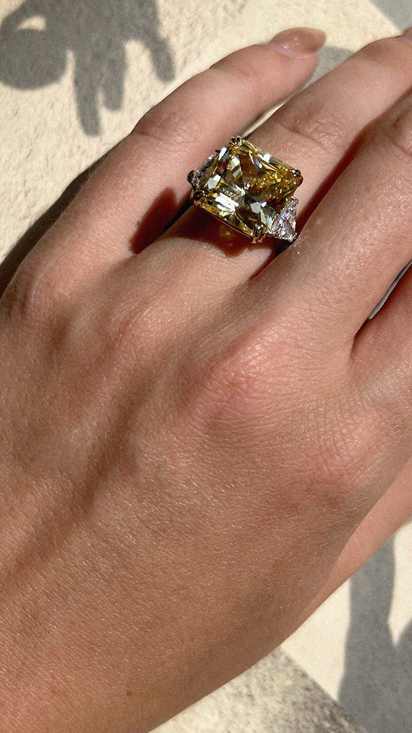 Jessica Yellow Ring 9K White Gold