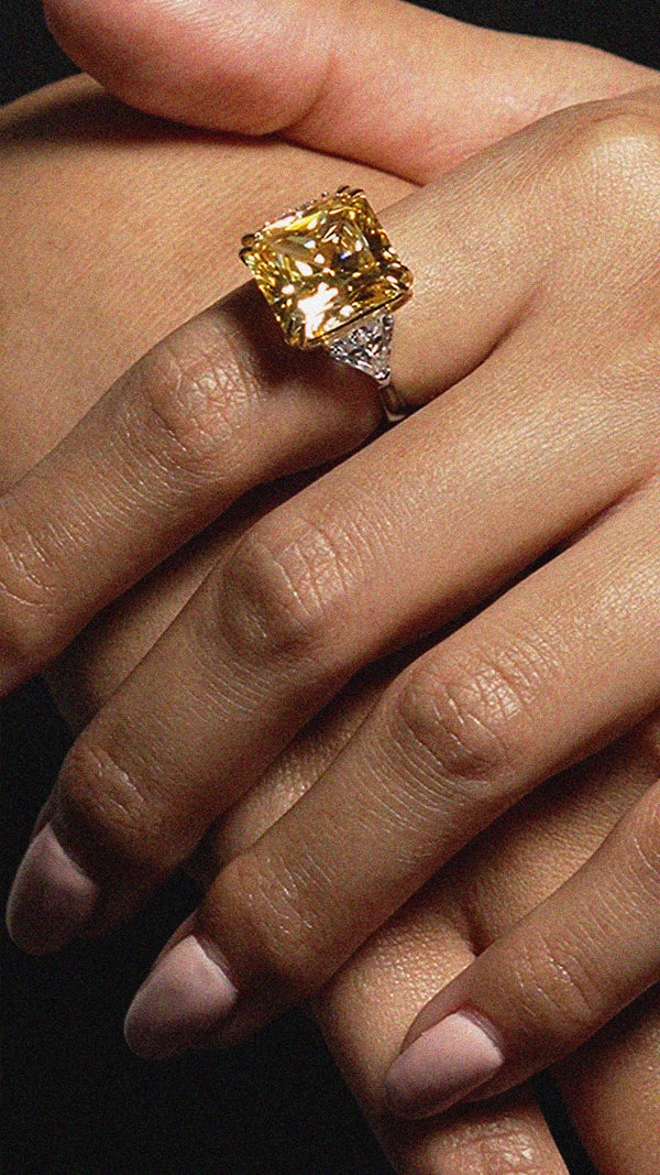 Jessica Yellow Ring 9K White Gold
