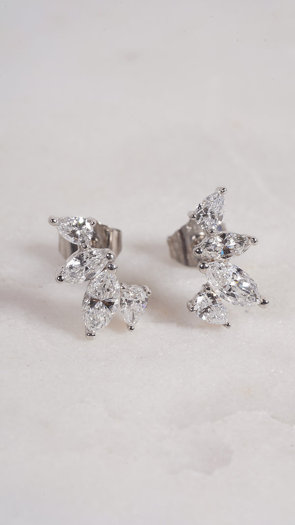 Kira Diamond Stud Earrings 9K White Gold