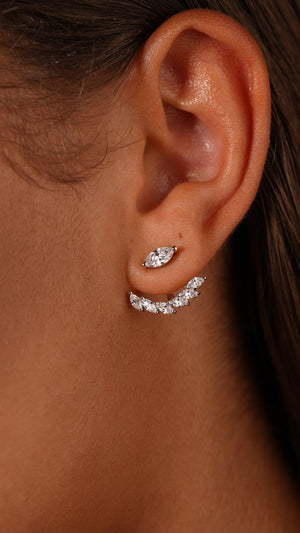 Lana Ear Jackets White Gold Plated