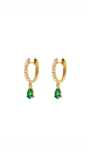 Leni Hoop Emerald Green 18K Gold Vermeil