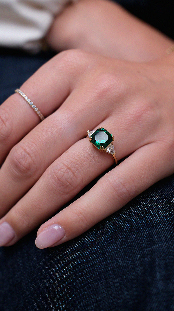 Leyton Ring Emerald Gold Vermeil