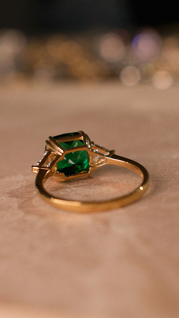 Leyton Ring Emerald Gold Vermeil