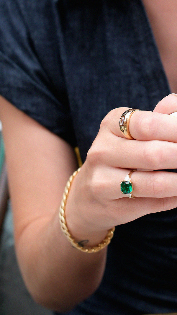 Leyton Ring Emerald Gold Vermeil