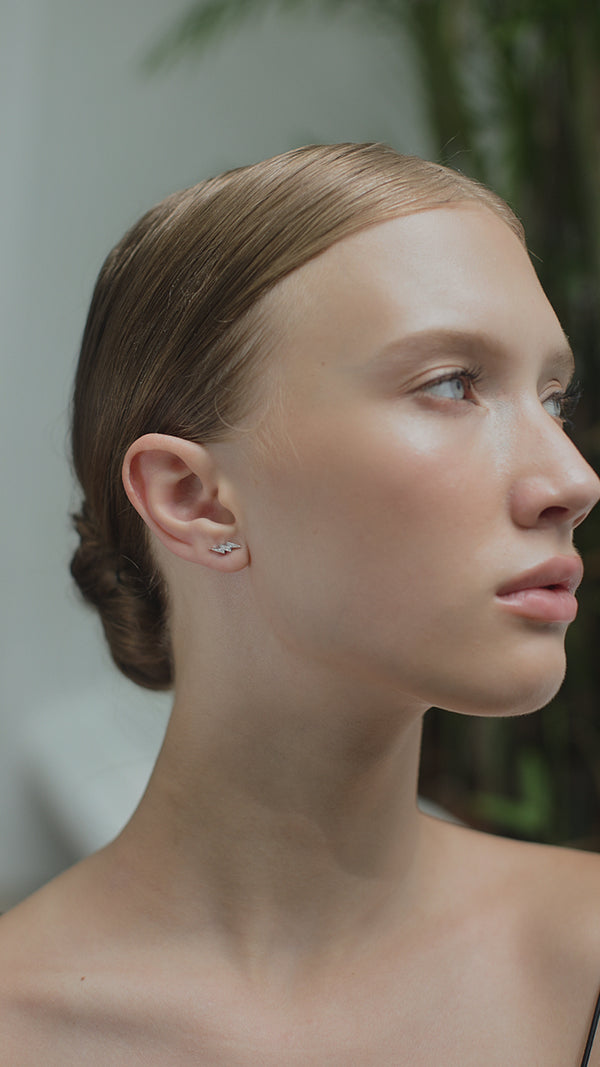 Lightning Stud Earring Sterling Silver