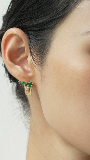 Luanne Emerald Earrings 18K Gold Vermeil
