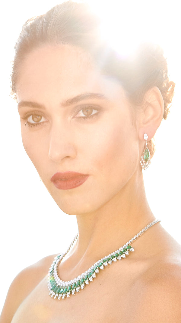 Phillipa Emerald Grand Necklace Sterling Silver