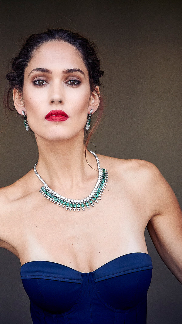 Phillipa Emerald Grand Necklace Sterling Silver