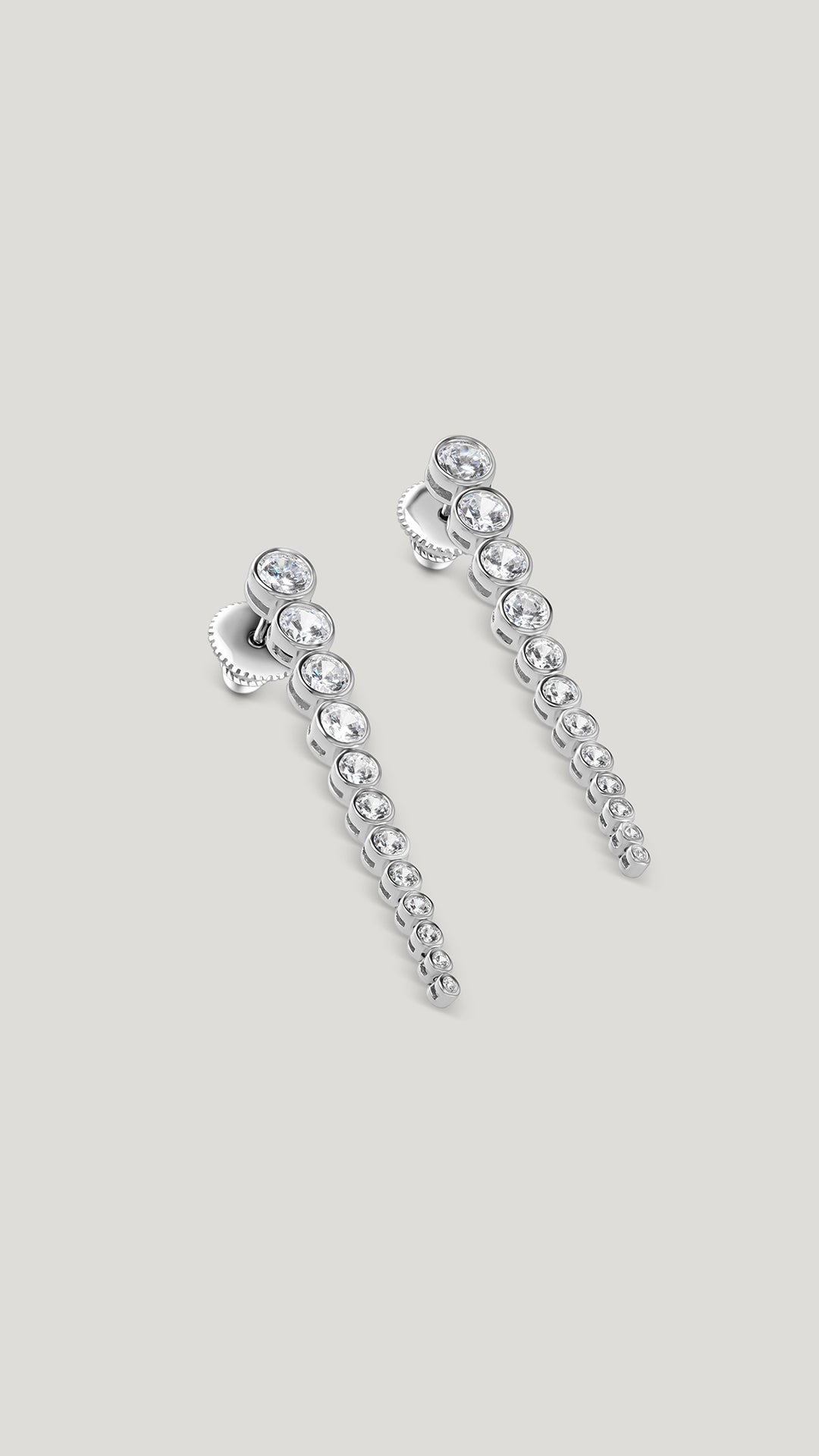 Quentin Drop Earrings White Gold Plated