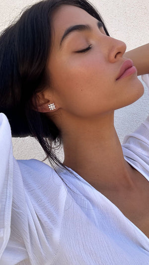 Snowflower Earrings Sterling Silver