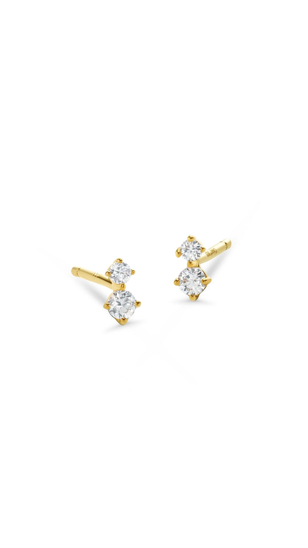 Ladies stud earrings in gold vermeil