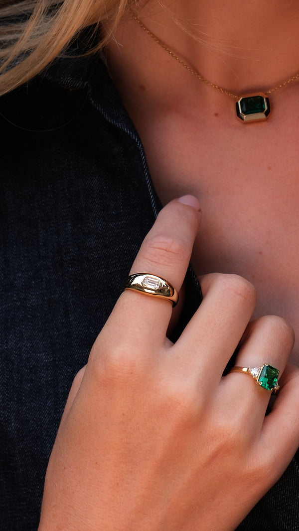 Sydney Emerald Ring Gold Vermeil
