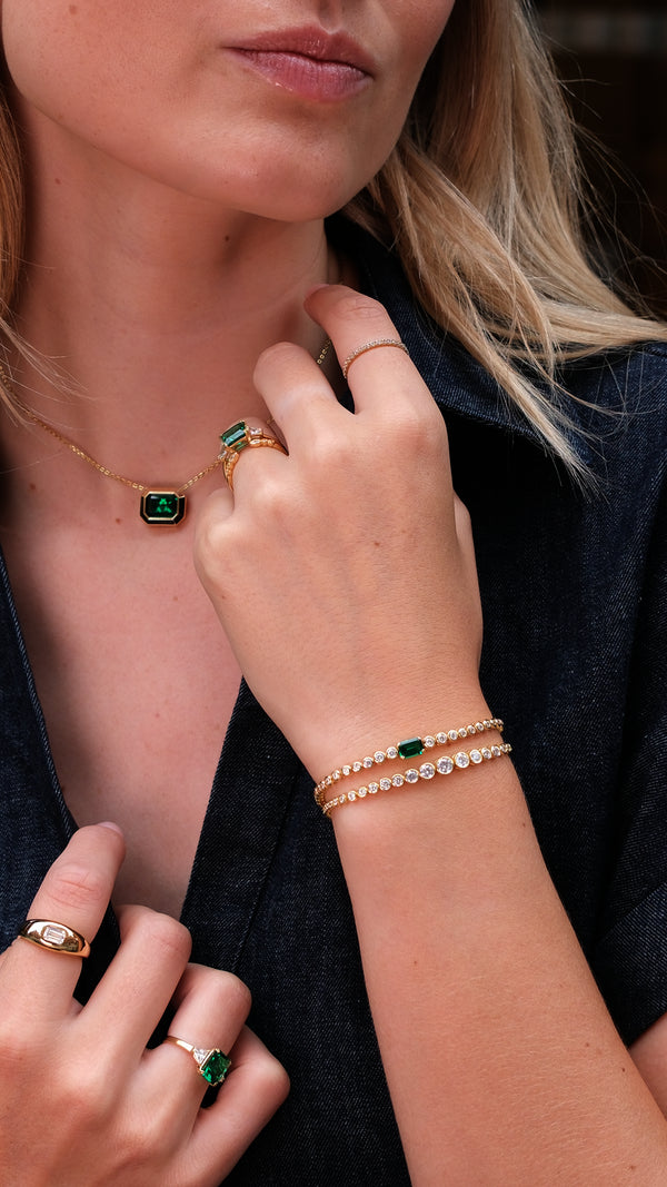 Sydney Emerald Ring Gold Vermeil