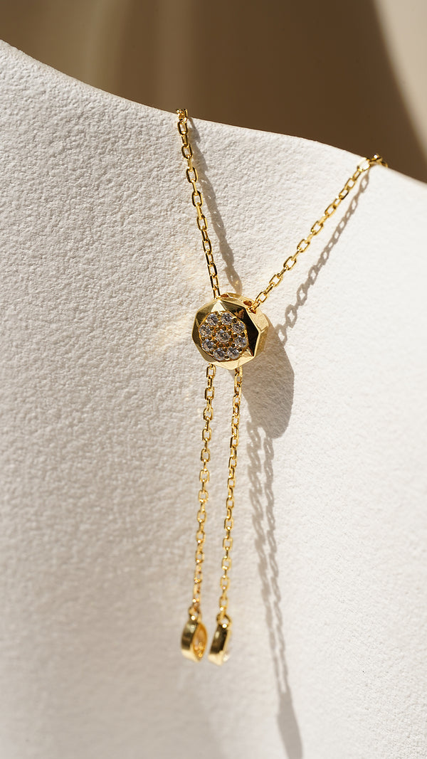 Gold vermeil adjustable slider bracelet for women