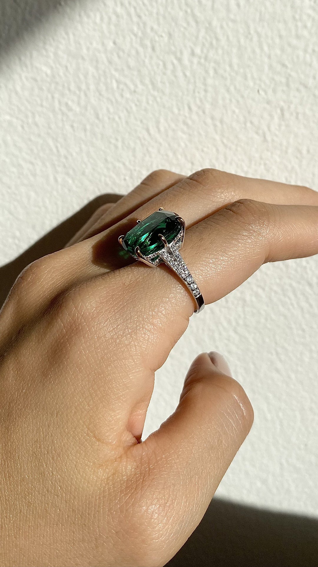 Tatum Emerald Green Ring Sterling Silver