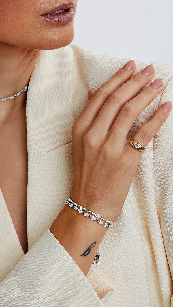 Sterling silver stacking tennis bracelets for women