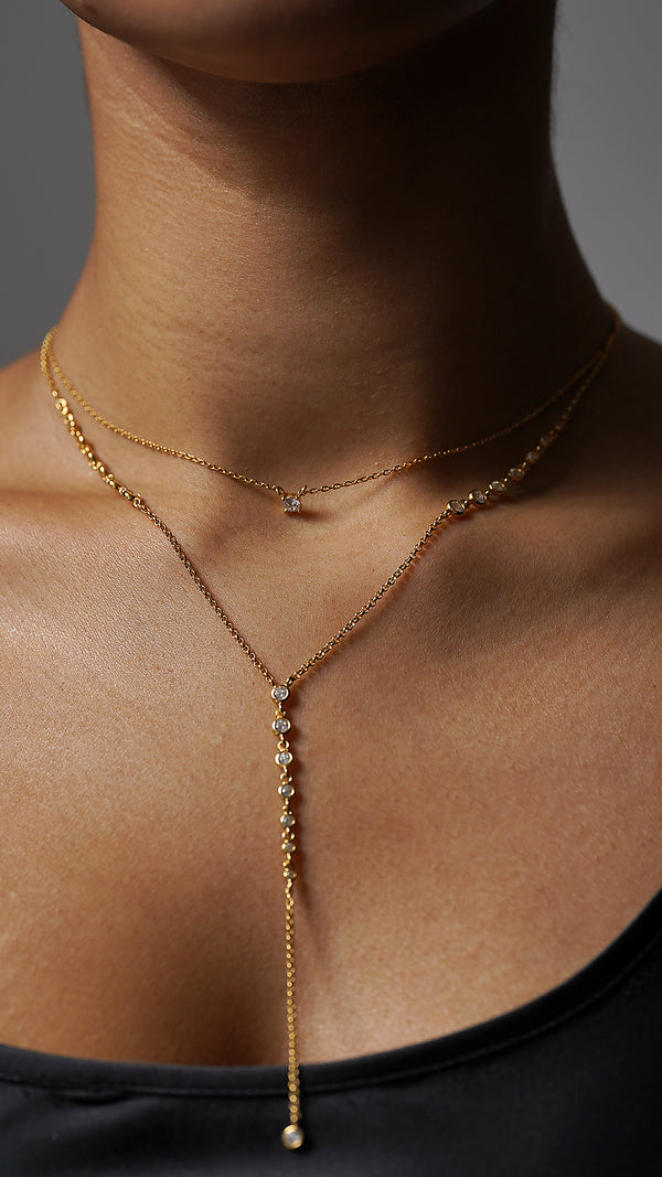Thiya gold vermeil layered adjustable chain necklace - CARAT* LONDON