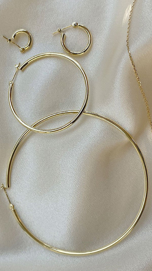 Leggera Hoop Earring 9K Yellow Gold