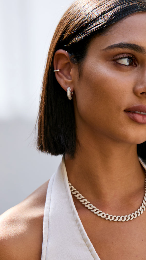 Vida Large Pave Necklace Sterling Silver