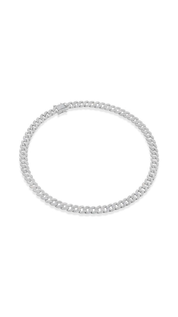 Sterling silver cuban chain necklace for women still life