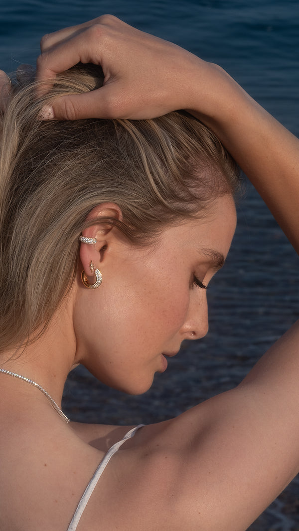 Hera Cuff Earring Pavé Gold Vermeil