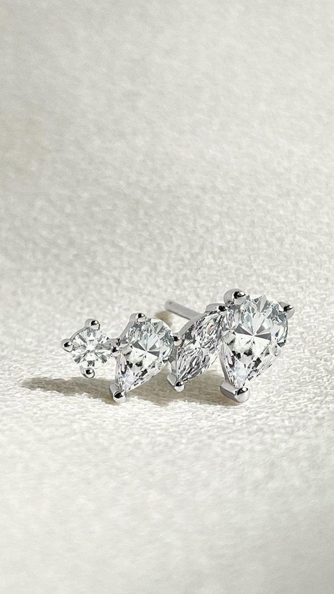 Abigail Studs White Gold Plated