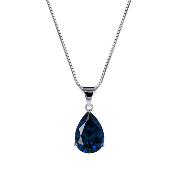 Cecile Sapphire Pendant 9K White Gold