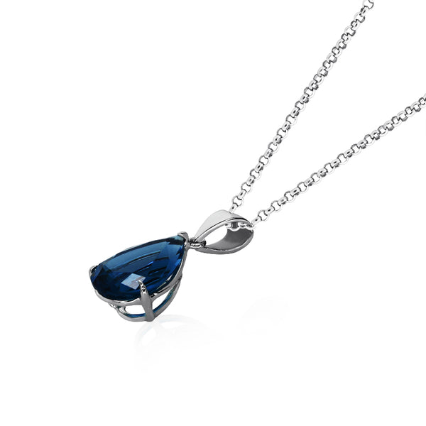 Cecile Sapphire Pendant 9K White Gold