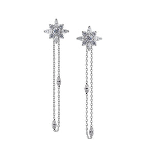 Camelia Drop Earrings White Gold Plated