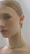 Cassidy Emerald Green Earrings Gold Vermeil