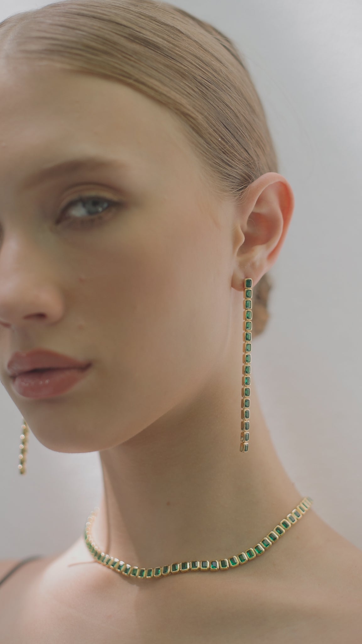 Cassidy Earrings Emerald 18K Gold Vermeil