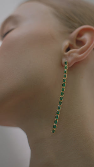 Cassidy Emerald Green Earrings Gold Vermeil