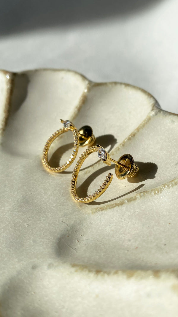 Gaea Hoop Earrings Gold Vermeil