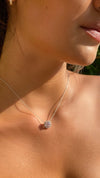 Gwen Light Pink Necklace White Gold Plated