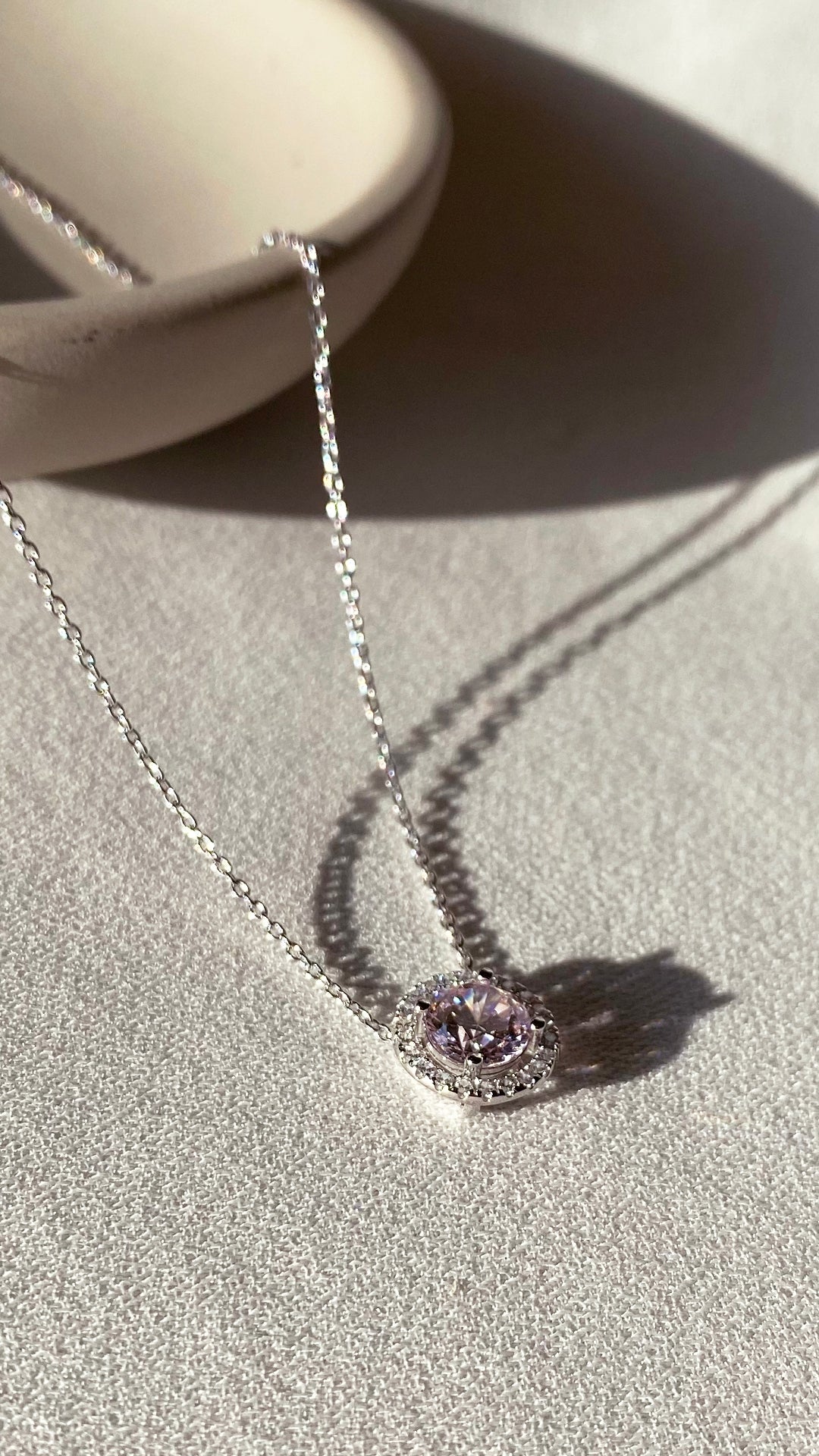 Gwen Pink Necklace Sterling Silver