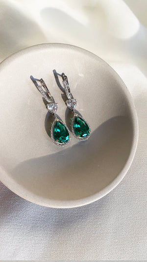 Ren Emerald Earrings Sterling Silver