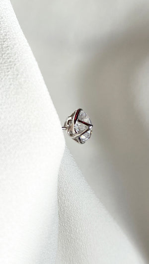 Rosey Stud Earrings 9K White Gold