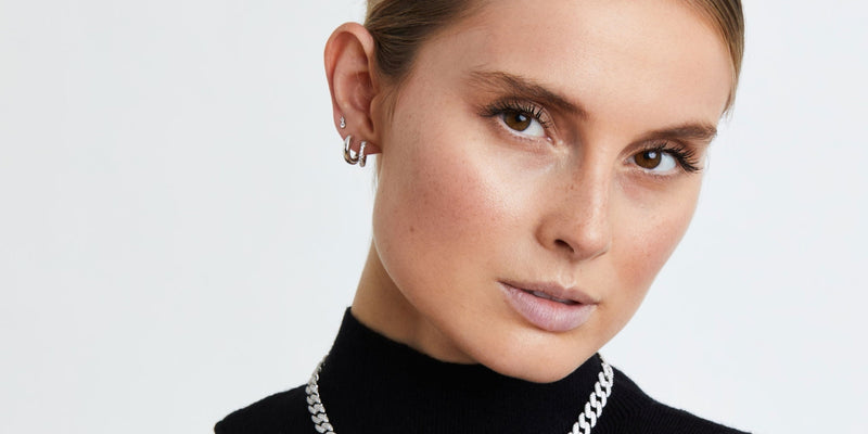 Sterling silver hoop earring stack