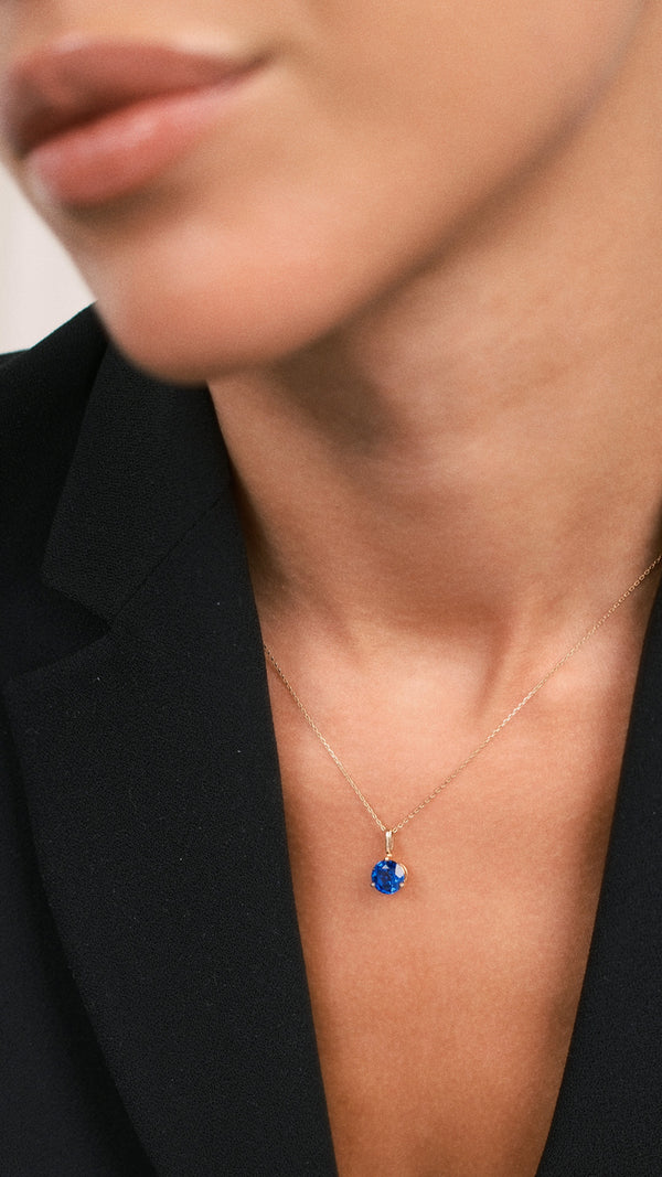 Lauren Necklace 1.00ct Sapphire 18K Yellow Gold