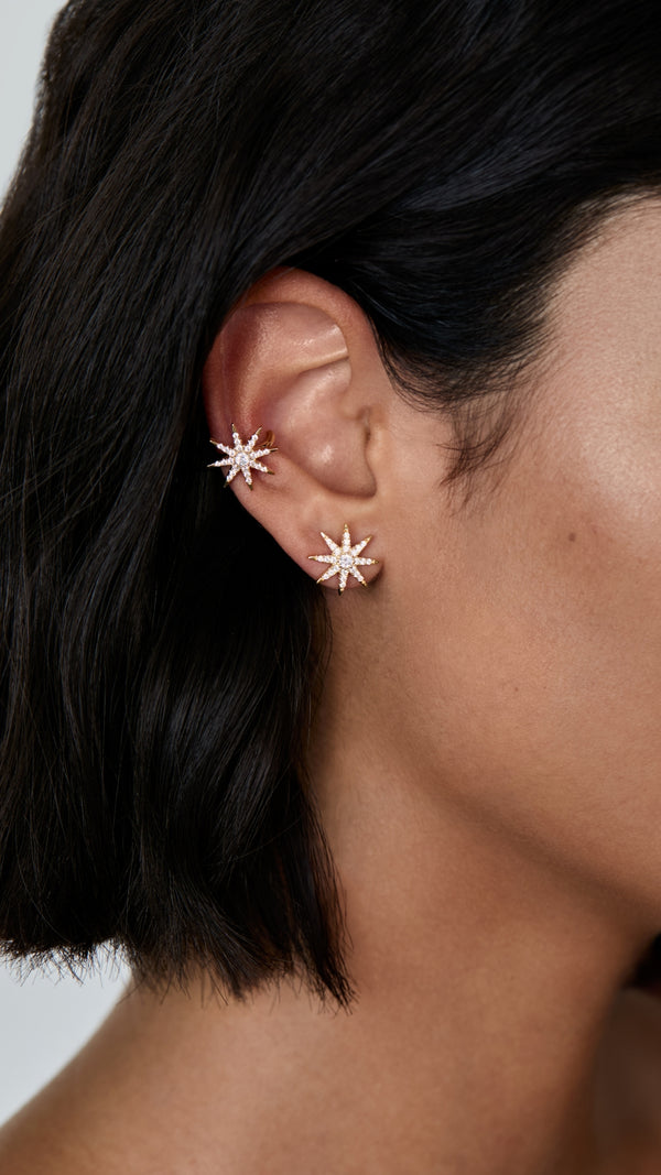 Vega Stud Earrings Gold Vermeil