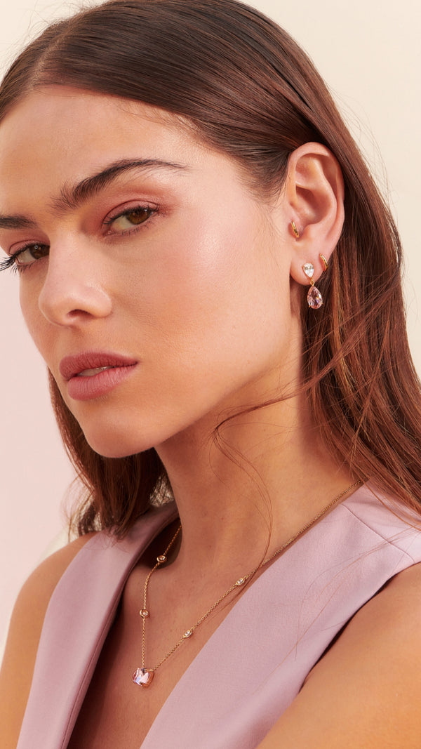 Arabella Morganite Earrings Gold Vermeil