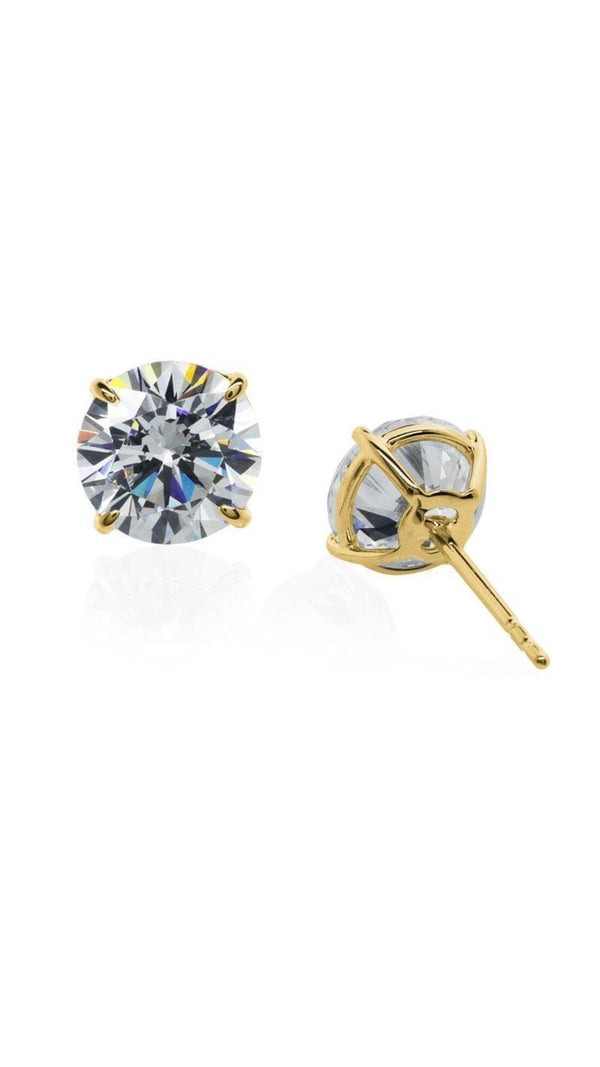 Gold vermeil 1ct stud earrings for women
