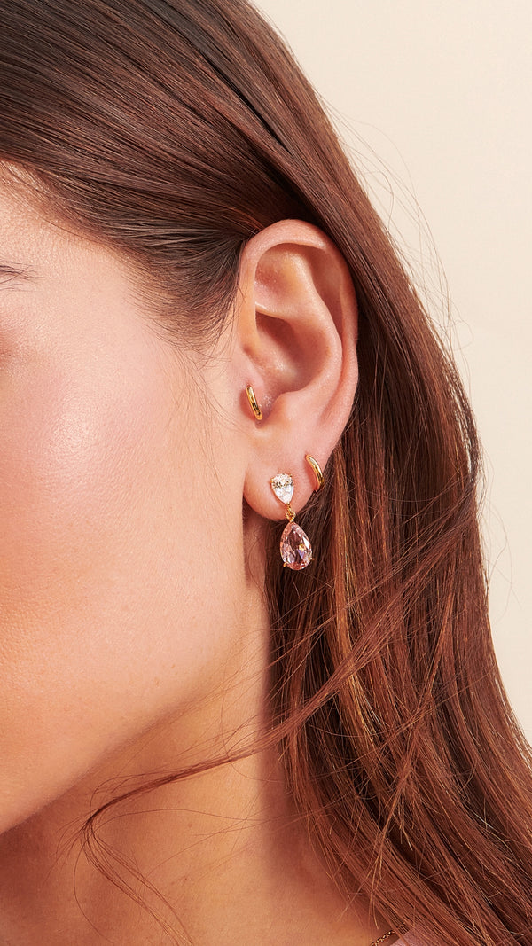 Arabella Morganite Earrings Gold Vermeil