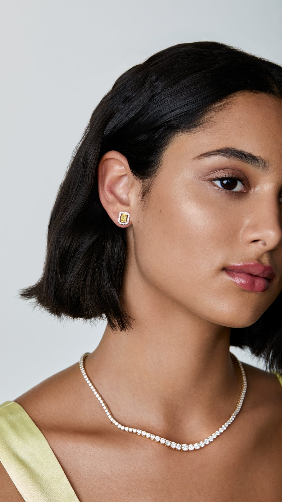 Eton Yellow Stud Earrings Sterling Silver