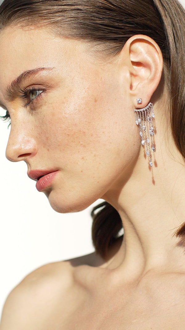 A-Lister Ear Jacket Earring 9K White Gold