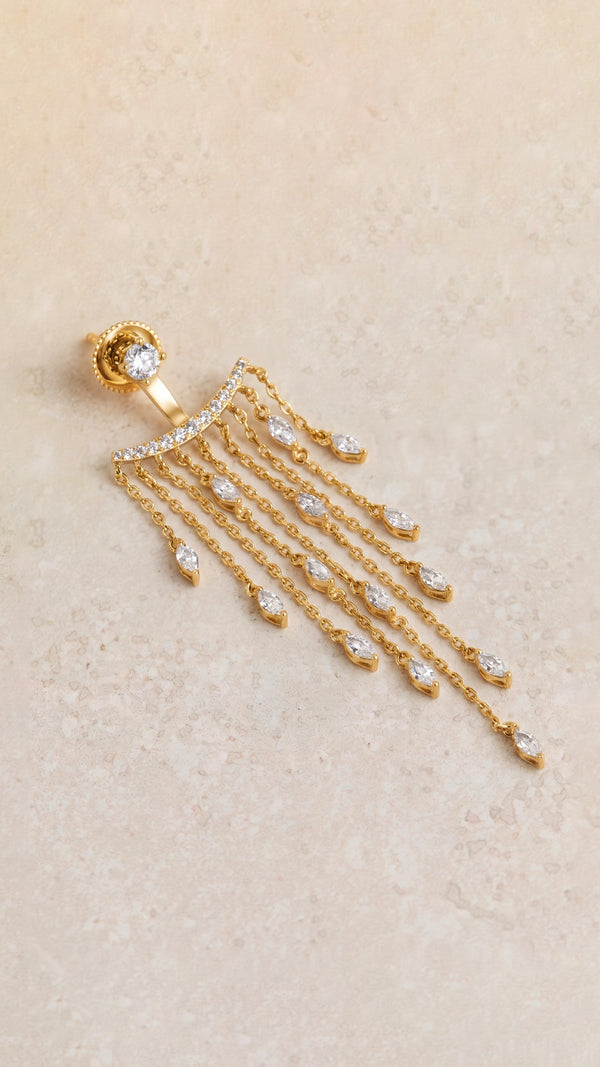 A-Lister Ear Jacket Earrings Gold Vermeil